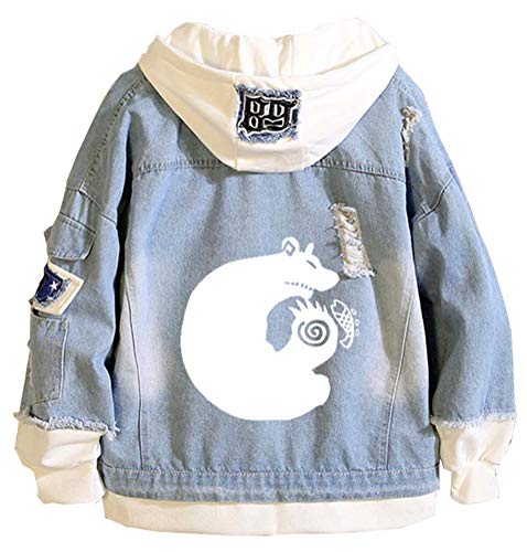 WANHONGYUE Anime The Seven Deadly Sins Nanatsu No Taizai Jeansjacke Hoodie Denim Jacket Unisex Kapuzenpullover Sweatshirt Mantel Blau/16-XXL von WANHONGYUE