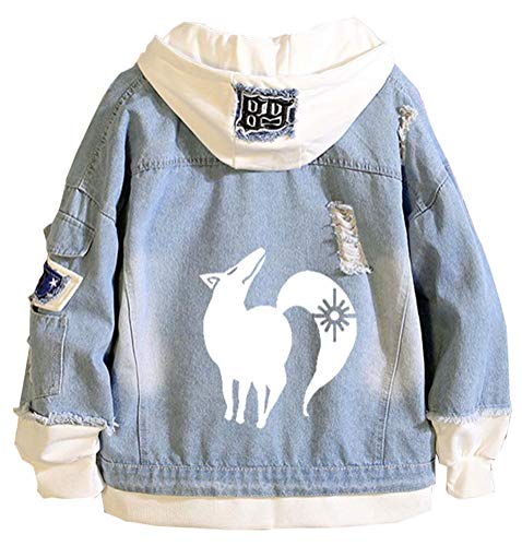 WANHONGYUE Anime The Seven Deadly Sins Nanatsu No Taizai Jeansjacke Hoodie Denim Jacket Unisex Kapuzenpullover Sweatshirt Mantel Blau/18-L von WANHONGYUE
