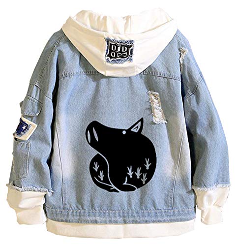 WANHONGYUE Anime The Seven Deadly Sins Nanatsu No Taizai Jeansjacke Hoodie Denim Jacket Unisex Kapuzenpullover Sweatshirt Mantel Blau/5-4XL von WANHONGYUE