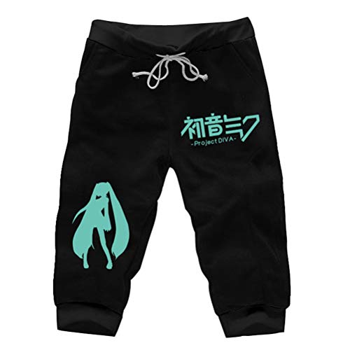 WANHONGYUE Anime Vocaloid Hatsune Miku Herren Sport Shorts Kurze Hose Sweatpants Beach Jogging Hosen Boardshorts Schwarz/6 XXL von WANHONGYUE
