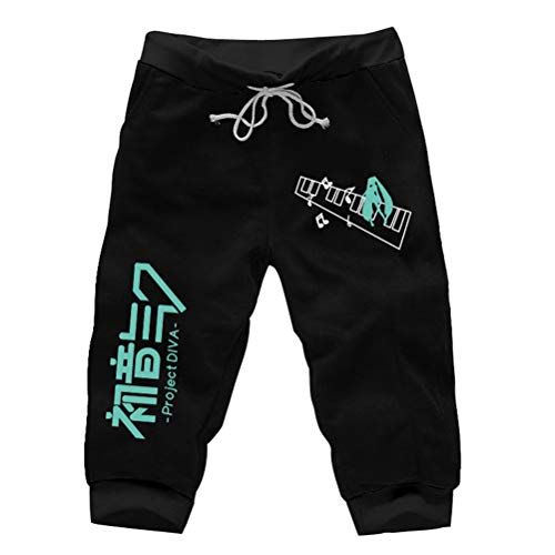 WANHONGYUE Anime Vocaloid Hatsune Miku Herren Sport Shorts Kurze Hose Sweatpants Beach Jogging Hosen Boardshorts Schwarz/9 XXL von WANHONGYUE