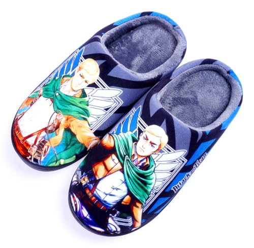 WANHONGYUE Anime Slippers Women Men Fuzzy House Slippers with Rubber Sole Winter Warm Indoor Outdoor Anti-slip Shoes von WANHONGYUE
