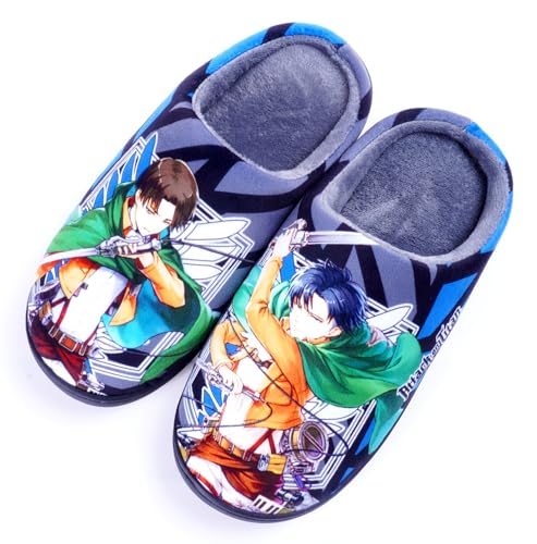 WANHONGYUE Anime Slippers Women Men Fuzzy House Slippers with Rubber Sole Winter Warm Indoor Outdoor Anti-slip Shoes von WANHONGYUE