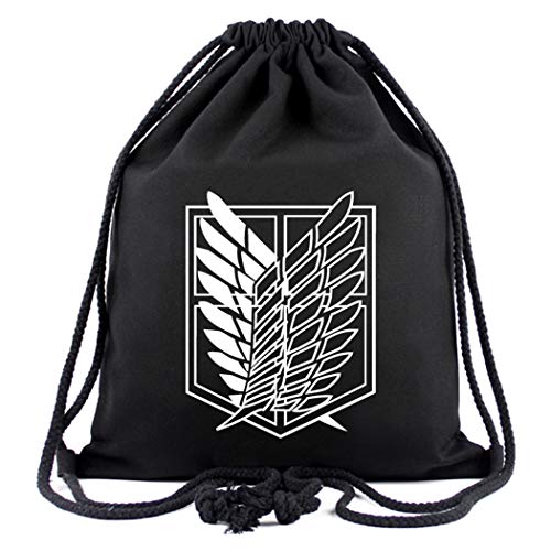 WANHONGYUE Anime Sporttasche Turnbeutel Training Tasche Gym Sack Drawstring Bag Schwarz-1 von WANHONGYUE