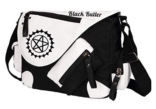 WANHONGYUE Black Butler Anime Messenger Bag Canvas Umhängetasche Kuriertasche Schultertasche für Reise Arbeit und Schule Schwarz / 1 von WANHONGYUE