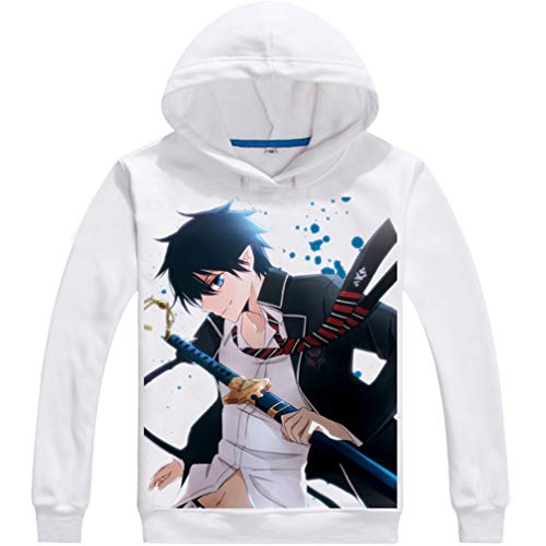 WANHONGYUE Blue Exorcist Anime Pullover Hoodie Cosplay Kleidung Kapuzenpulli Sweatshirt Top Mäntel Weiß 7 L von WANHONGYUE