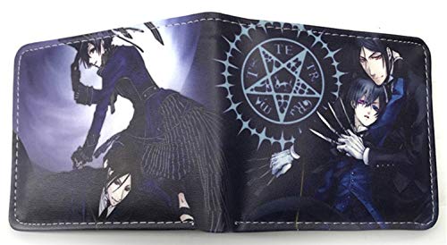 WANHONGYUE Cartoon Anime Brieftasche Geldbörse Herren Kunstleder Geldbeutel Wallet Bifold Münzfach Karten Geldtasche Black Butler/1 von WANHONGYUE