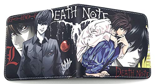 WANHONGYUE Cartoon Anime Brieftasche Geldbörse Herren Kunstleder Geldbeutel Wallet Bifold Münzfach Karten Geldtasche Death Note von WANHONGYUE