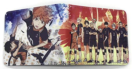 WANHONGYUE Cartoon Anime Brieftasche Geldbörse Herren Kunstleder Geldbeutel Wallet Bifold Münzfach Karten Geldtasche Haikyuu/1 von WANHONGYUE