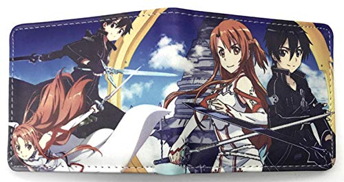 WANHONGYUE Cartoon Anime Brieftasche Geldbörse Herren Kunstleder Geldbeutel Wallet Bifold Münzfach Karten Geldtasche Sword Art Online von WANHONGYUE