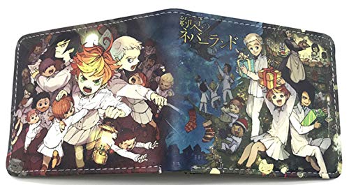 WANHONGYUE Cartoon Anime Brieftasche Geldbörse Herren Kunstleder Geldbeutel Wallet Bifold Münzfach Karten Geldtasche The Promised Neverland von WANHONGYUE