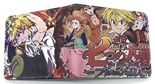 WANHONGYUE Cartoon Anime Brieftasche Geldbörse Herren Kunstleder Geldbeutel Wallet Bifold Münzfach Karten Geldtasche The Seven Deadly Sins von WANHONGYUE