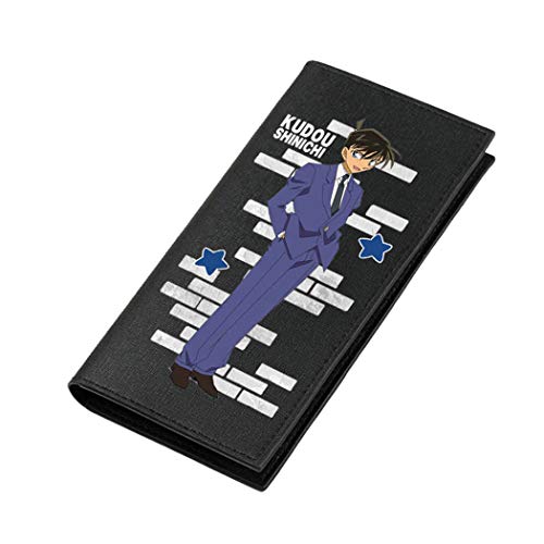 WANHONGYUE Detective Conan Anime-Druck Geldbörse für Männer Portemonnaie Kunstleder Brieftasche Schwarz Drache / 2 von WANHONGYUE
