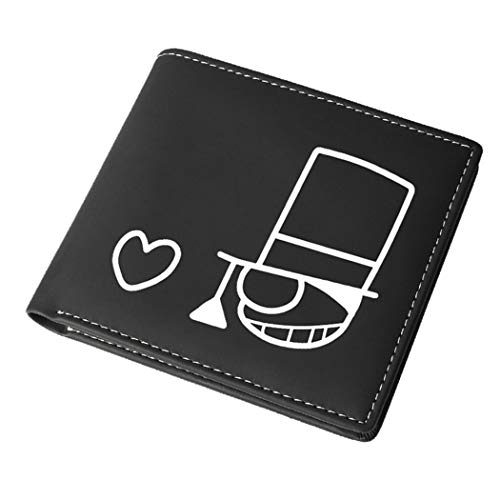WANHONGYUE Detective Conan Anime-Druck Geldbörse für Männer Portemonnaie Kunstleder Brieftasche Schwarz von WANHONGYUE