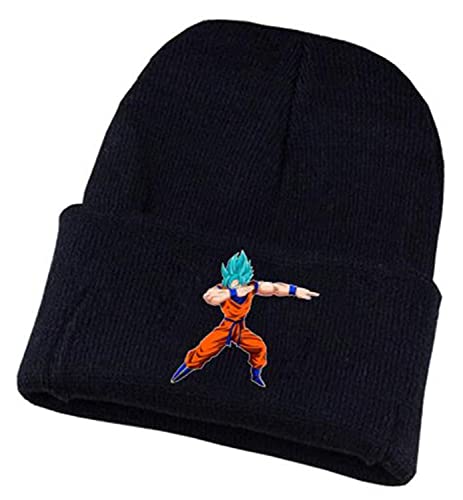 WANHONGYUE Dragon Ball Z Goku Anime Beanie Strickmütze für Damen und Herren Unisex Weiche Cuffed Plain Hat Warme Winter Mütze Skullcap Schwarz/18 von WANHONGYUE