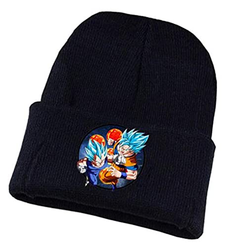 WANHONGYUE Dragon Ball Z Goku Anime Beanie Strickmütze für Damen und Herren Unisex Weiche Cuffed Plain Hat Warme Winter Mütze Skullcap Schwarz/21 von WANHONGYUE