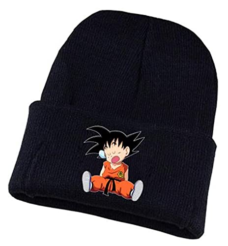 WANHONGYUE Dragon Ball Z Goku Anime Beanie Strickmütze für Damen und Herren Unisex Weiche Cuffed Plain Hat Warme Winter Mütze Skullcap Schwarz/9 von WANHONGYUE