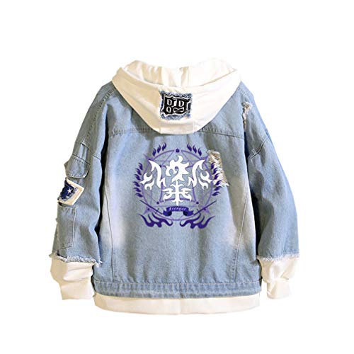 WANHONGYUE Fate Zero Fate/Stay Night Anime Hoodie Jeansjacke Unisex Cosplay Denim Jacket Outwear Mäntel Blau 5 XXL von WANHONGYUE