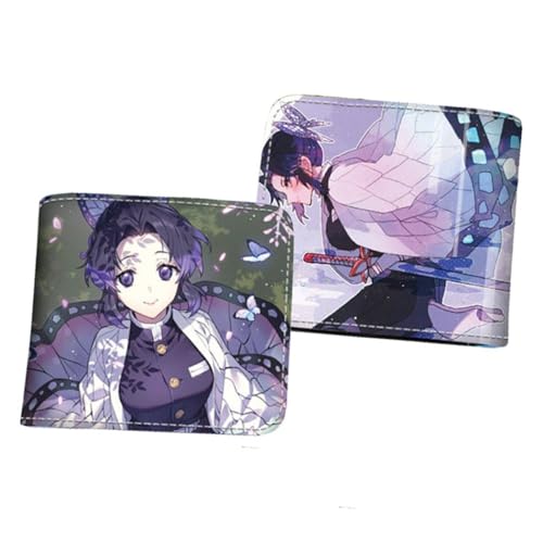 WANHONGYUE Herren Bifold Wallet Demon Slayer Anime Bild gedruckt Brieftaschen für Frauen mit 6 Slots 1 ID-Fenster Schwarz /14 von WANHONGYUE