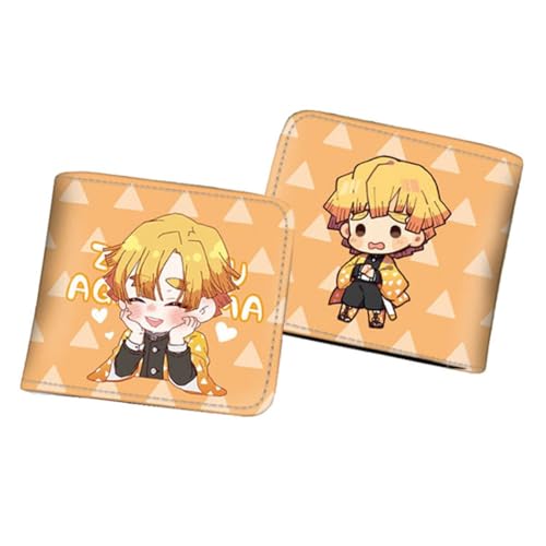 WANHONGYUE Herren Bifold Wallet Demon Slayer Anime Bild gedruckt Brieftaschen für Frauen mit 6 Slots 1 ID-Fenster Schwarz /19 von WANHONGYUE