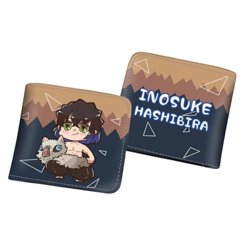 WANHONGYUE Herren Bifold Wallet Demon Slayer Anime Bild gedruckt Brieftaschen für Frauen mit 6 Slots 1 ID-Fenster Schwarz /21 von WANHONGYUE