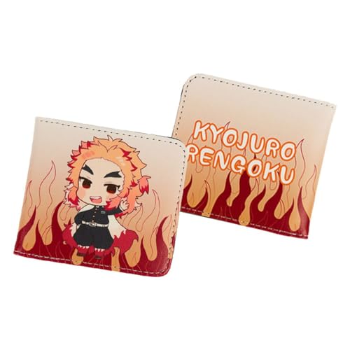 WANHONGYUE Herren Bifold Wallet Demon Slayer Anime Bild gedruckt Brieftaschen für Frauen mit 6 Slots 1 ID-Fenster Schwarz /23 von WANHONGYUE