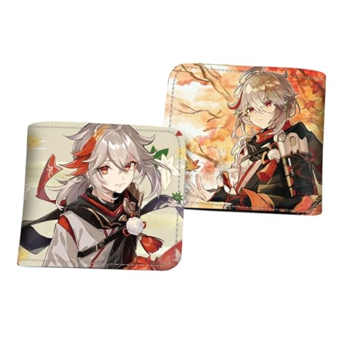 WANHONGYUE Herren Bifold Wallet Genshin Impact Bild gedruckt Brieftaschen für Frauen mit 6 Slots 1 ID-Fenster Schwarz /7 von WANHONGYUE