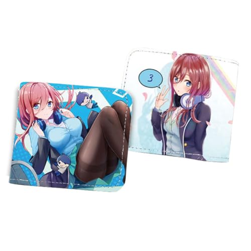 WANHONGYUE Herren Bifold Wallet Go Toubun no Hanayome Anime Bild gedruckt Brieftaschen für Frauen mit 6 Slots 1 ID-Fenster von WANHONGYUE