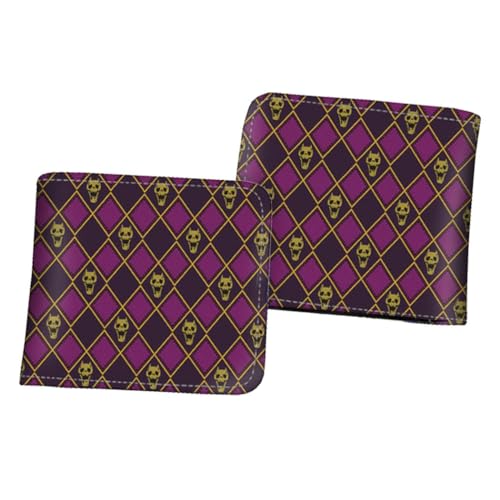 WANHONGYUE Herren Bifold Wallet JoJo's Bizarre Adventure Anime Bild gedruckt Brieftaschen für Frauen mit 6 Slots 1 ID-Fenster Schwarz /5 von WANHONGYUE