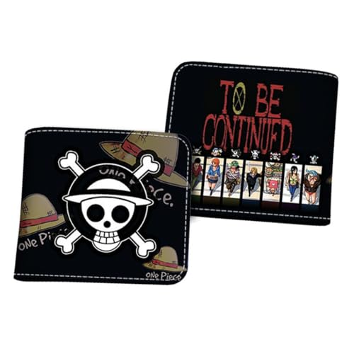 WANHONGYUE Herren Bifold Wallet One Piece Anime Bild gedruckt Brieftaschen für Frauen mit 6 Slots 1 ID-Fenster Schwarz /3 von WANHONGYUE