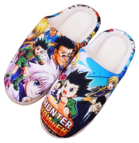 WANHONGYUE Hunter×Hunter Anime Hausschuhe Damen Herren Plüsch Pantoffeln Rutschfest House Slippers Winter Warme Schlappen von WANHONGYUE