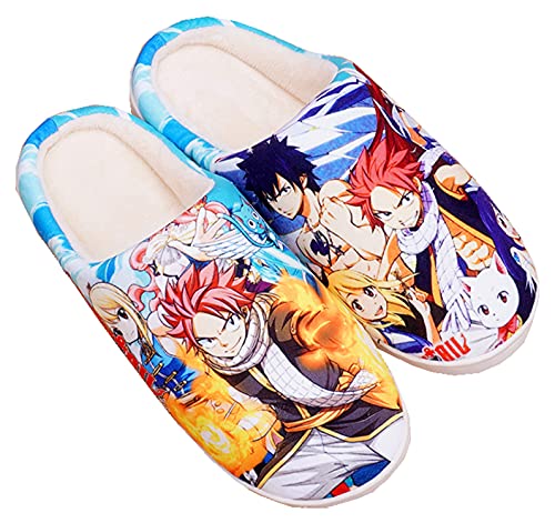 WANHONGYUE Japanese Anime Fairy Tail Hausschuhe Damen Herren Weiche Plüsch Pantoffeln Rutschfest House Slippers Winter Warme Schlappen von WANHONGYUE