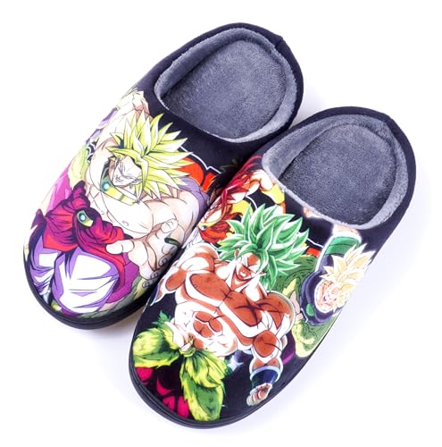 WANHONGYUE Japanese Anime Manga Slippers Women Men Fuzzy House Slippers with Rubber Sole Winter Warm Indoor Outdoor Anti-slip Shoes von WANHONGYUE