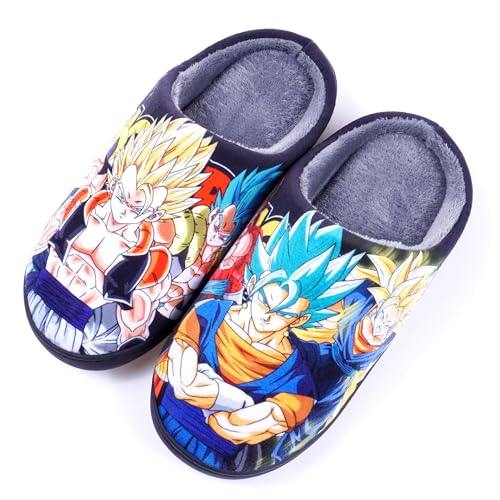 WANHONGYUE Japanese Anime Manga Slippers Women Men Fuzzy House Slippers with Rubber Sole Winter Warm Indoor Outdoor Anti-slip Shoes von WANHONGYUE