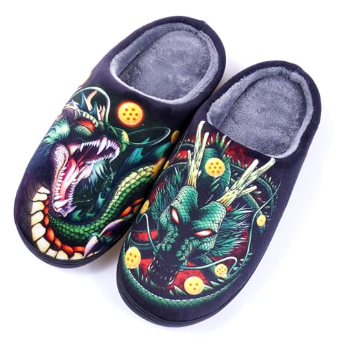 WANHONGYUE Japanese Anime Manga Slippers Women Men Fuzzy House Slippers with Rubber Sole Winter Warm Indoor Outdoor Anti-slip Shoes von WANHONGYUE