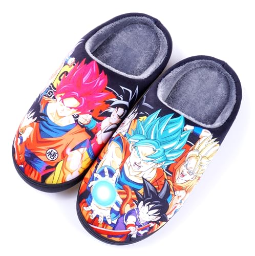 WANHONGYUE Japanese Anime Manga Slippers Women Men Fuzzy House Slippers with Rubber Sole Winter Warm Indoor Outdoor Anti-slip Shoes von WANHONGYUE