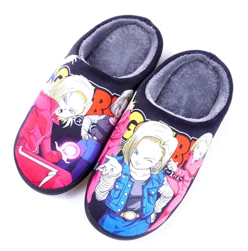 WANHONGYUE Japanese Anime Manga Slippers Women Men Fuzzy House Slippers with Rubber Sole Winter Warm Indoor Outdoor Anti-slip Shoes von WANHONGYUE