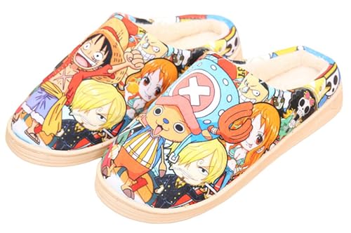 WANHONGYUE Japanese Anime One Piece Luffy Hausschuhe Damen Herren Plüsch Pantoffeln Rutschfest House Slippers Winter Warme Schlappen WANHONGYUE Japanese Anime One Piece Luffy Hausschuhe Damen Herren Plüsch Pantoffeln Rutschfest House Slippers Winter Warme Schlappen von WANHONGYUE