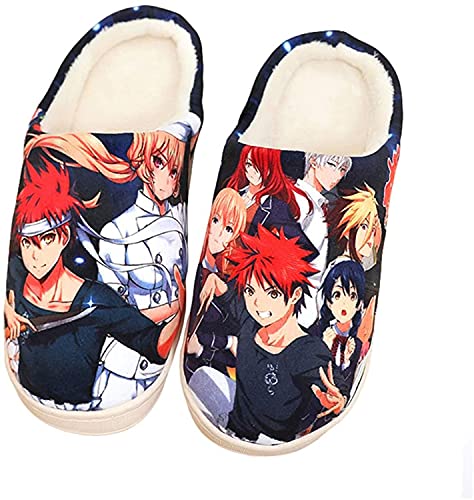 WANHONGYUE Japanese Anime Shokugeki no Soma Hausschuhe Damen Herren Weiche Plüsch Pantoffeln Rutschfest House Slippers Winter Warme Schlappen von WANHONGYUE