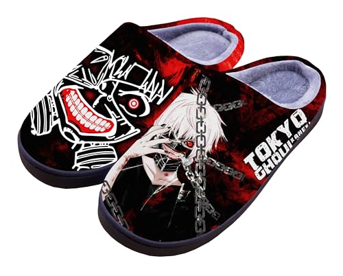 WANHONGYUE Japanese Anime Tokyo Ghoul Slippers Women Men Fuzzy House Slippers with Rubber Sole Winter Warm Indoor Outdoor Anti-slip Shoes WANHONGYUE Japanese Anime Tokyo Ghoul Slippers Women Men Fuzzy House Slippers with Rubber Sole Winter Warm Indoor Outdoor Anti-slip Shoes von WANHONGYUE