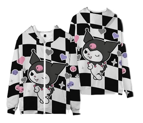 WANHONGYUE Damen Kapuzenpullover Sweatshirt Fleecejacke mit Kapuze Mädchen Kapuzenpulli mit Reißverschluss Cartoon Langarm Pullover, Farbe/10, L von WANHONGYUE