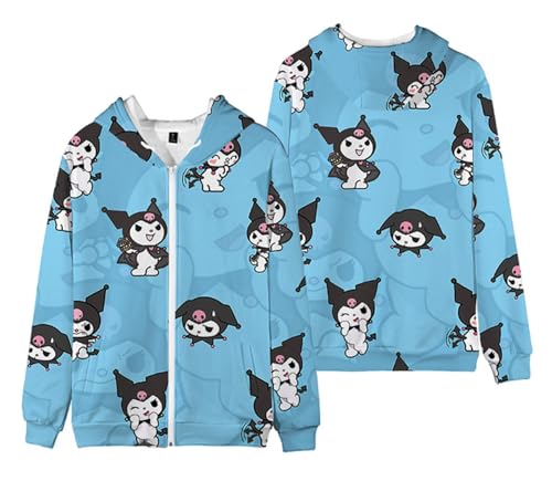 WANHONGYUE Damen Kapuzenpullover Sweatshirt Fleecejacke mit Kapuze Mädchen Kapuzenpulli mit Reißverschluss Cartoon Langarm Pullover, Farbe/11, XS von WANHONGYUE