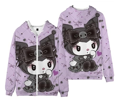 WANHONGYUE Damen Kapuzenpullover Sweatshirt Fleecejacke mit Kapuze Mädchen Kapuzenpulli mit Reißverschluss Cartoon Langarm Pullover, Farbe/12, M von WANHONGYUE