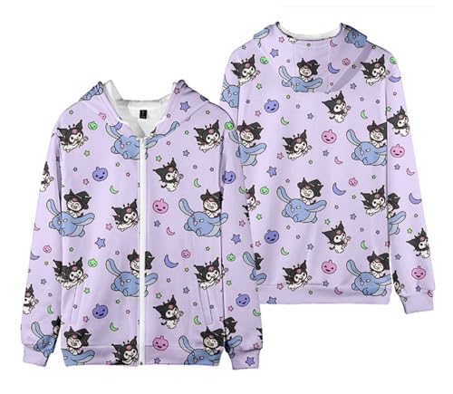 WANHONGYUE Damen Kapuzenpullover Sweatshirt Fleecejacke mit Kapuze Mädchen Kapuzenpulli mit Reißverschluss Cartoon Langarm Pullover, Farbe/5, 4XL von WANHONGYUE