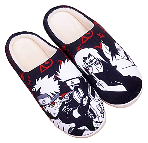 WANHONGYUE Naruto Anime Hausschuhe Damen Herren Plüsch Pantoffeln Rutschfest House Slippers Winter Warme Schlappen von WANHONGYUE