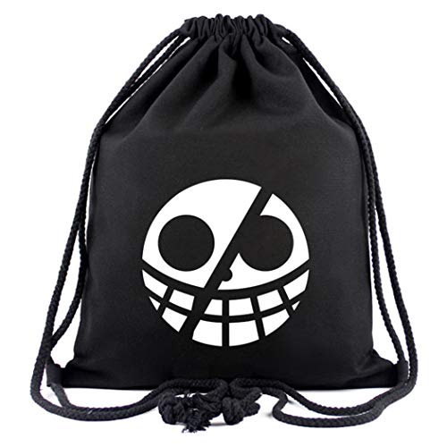 WANHONGYUE One Piece Anime Sporttasche Turnbeutel Training Tasche Gym Sack Drawstring Bag Schwarz-4 von WANHONGYUE