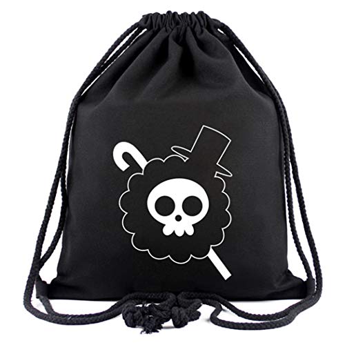 WANHONGYUE One Piece Brook Anime Sporttasche Turnbeutel Training Tasche Gym Sack Drawstring Bag Schwarz-9 von WANHONGYUE
