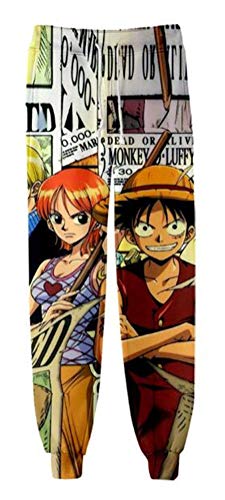 WANHONGYUE One Piece Monkey D Luffy Anime 3D Gedruckt Sweatpants Jogginghose Cosplay Kostüm Sporthosen Trousers Trainingsanzug 1164/5 4XL von WANHONGYUE
