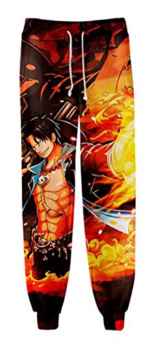 WANHONGYUE One Piece Monkey D Luffy Anime 3D Gedruckt Sweatpants Jogginghose Cosplay Kostüm Sporthosen Trousers Trainingsanzug 1164/9 XL von WANHONGYUE