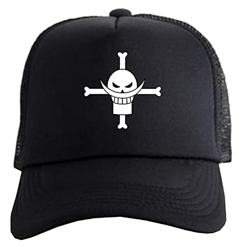 WANHONGYUE One Piece Monkey D Luffy Anime Baseball Cap für Damen Herren Verstellbar Baseballkappe Trucker Mesh Cap Snapback Sonnenhut Mütze 1052/5 von WANHONGYUE